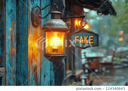 仿古風格標誌 124340643