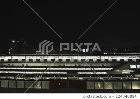 [Kyoto Station Illumination] Night platform seen from above 124340884