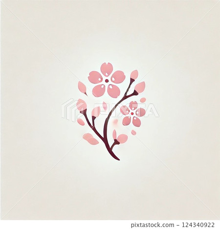 Cherry blossom motif logo 124340922