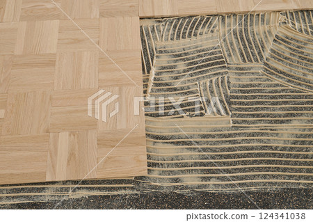 Laying oak vintage pattern parquet Laying oak vintage pattern parquet 124341038