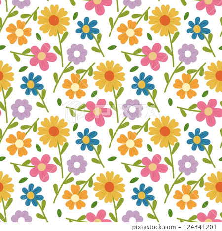 Flowers Seamless backgroud Flowers Seamless backgroud 124341201