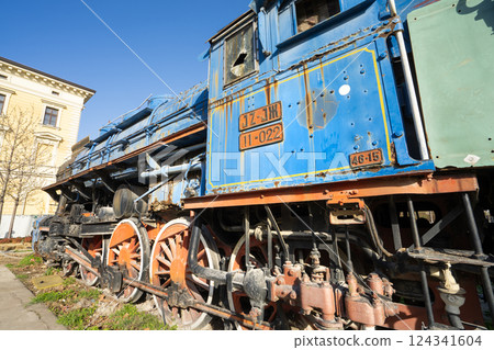 Old locomotive in Belgrade, Serbia 124341604