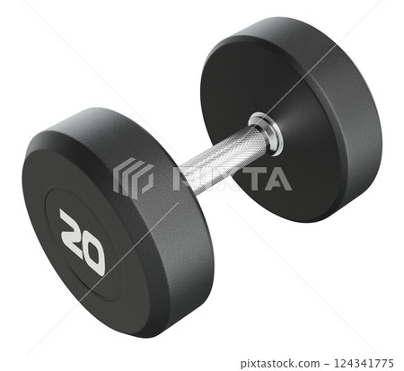 Blank Round Rubber Dumbbell with number 20, weightlifting gym equipment Blank Round Rubber Dumbbell with number 20, weightlifting gym equipment 124341775