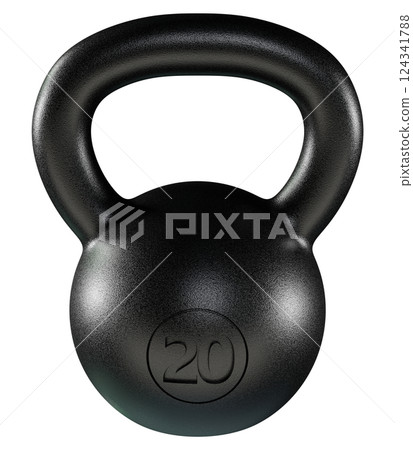 Kettlebell fitness weight, 20 kg heavy cast iron powerlifting equipment 124341788