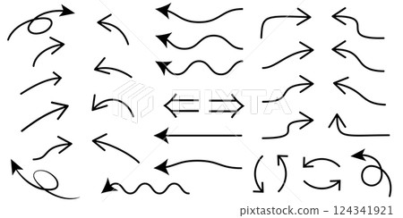 黑色箭頭設定插圖 黑色箭頭設定插圖 124341921