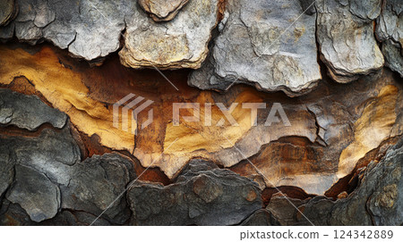 Tree trunk close-up texture and natural art pattern Tree trunk close-up texture and natural art pattern 124342889