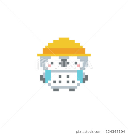 由小學生創作的灰色貓頭鷹像素藝術 124343104