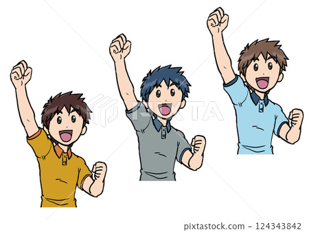 Man 2 raising his right hand Man 2 raising his right hand 124343842