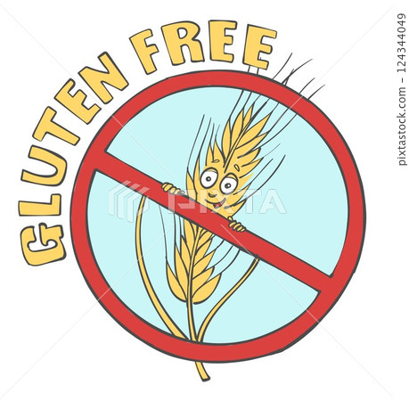 no Gluten Free cartoon. vector illustration 124344049
