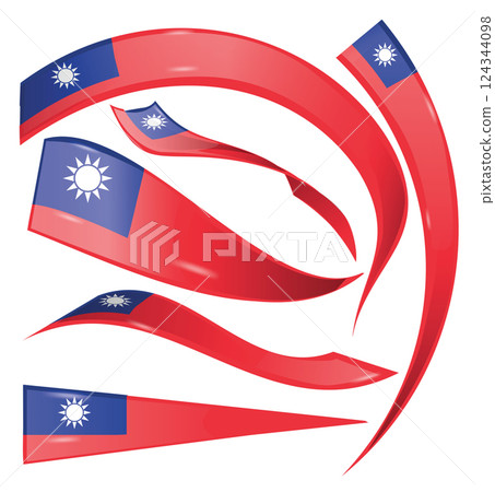 Flag set elements of taiwan. isolated on white background vector illustration Flag set elements of taiwan. isolated on white background vector illustration 124344098