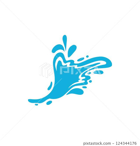 Water splash silhouette. Cartoon liquid water drops, flows and waves, black aqua splashes flat vector illustration icon. Water splash silhouettes on white backbround Water splash silhouette. Cartoon liquid water drops, flows and waves, black aqua splashes flat vector illustration icon. Water splash silhouettes on white backbround 124344176
