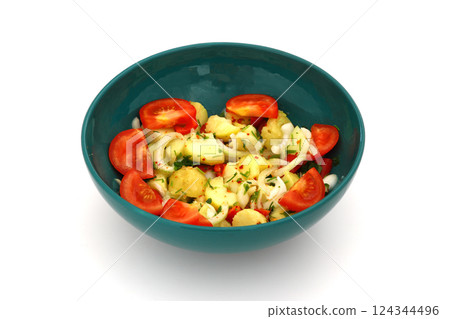 Turkish style food; potato salad, potatoes salad Turkish style food; potato salad, potatoes salad 124344496