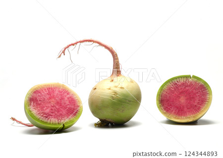 watermelon radish isolated on white background 124344893