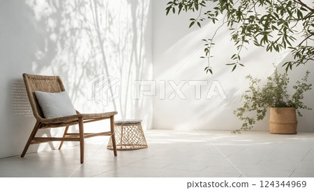 Beautiful Dayllght courtyard. light background Beautiful Dayllght courtyard. light background 124344969