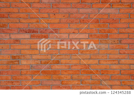 Red brick wall texture background, cement joints, and an aged Red brick wall texture background, cement joints, and an aged 124345288