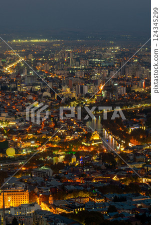 Night view of Tbilisi from Mtatsminda. Georgia Night view of Tbilisi from Mtatsminda. Georgia 124345299