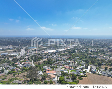 Aerial view of houses in Oceanside town in San Diego, California. USA Aerial view of houses in Oceanside town in San Diego, California. USA 124346070