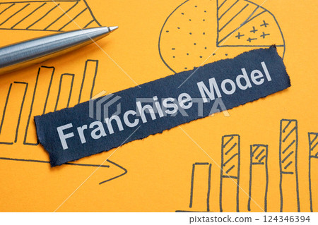 Franchise model and charts. Represents business expansion. 124346394