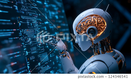 Futuristic AI Interaction 124346541