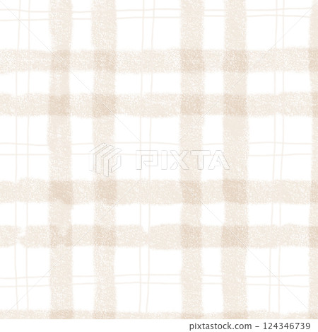 Beige Brown Plaid Gingham Hand Drawn Background Pattern Overlay Beige Brown Plaid Gingham Hand Drawn Background Pattern Overlay 124346739