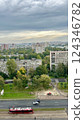 A summer view of an area of the city with lots of grass and trees 124346782
