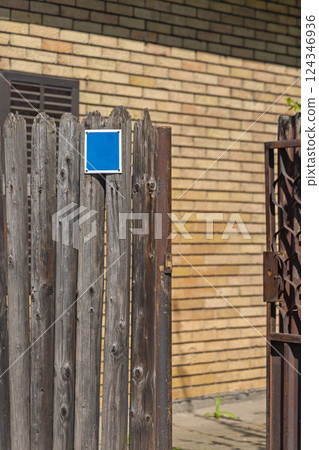 Wood Fence Open Gate 124346936