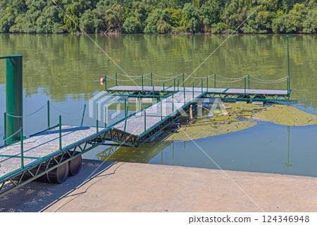 Pontoon Dock River Danube Pontoon Dock River Danube 124346948