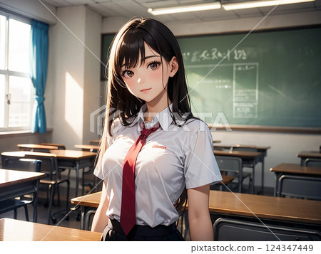 Girl in classroom 124347449