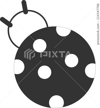 Simple ladybug monochrome vector icon Simple ladybug monochrome vector icon 124347706