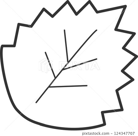 Simple line drawing leaf monochrome vector icon Simple line drawing leaf monochrome vector icon 124347707