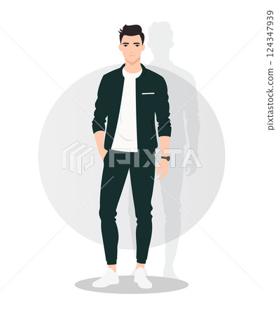 Urban Gentleman in a Dark Blazer and Casual Pants with a Classy Appeal Urban Gentleman in a Dark Blazer and Casual Pants with a Classy Appeal 124347939