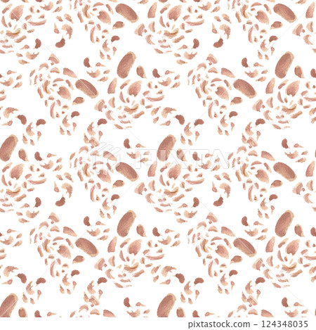 Cheetah specks in pale pink tones wild print watercolor isolated on white. Motifs blots of desert animals on repeated background. Monochrome spots pastel tones hand drawn for textile, packaging. 124348035