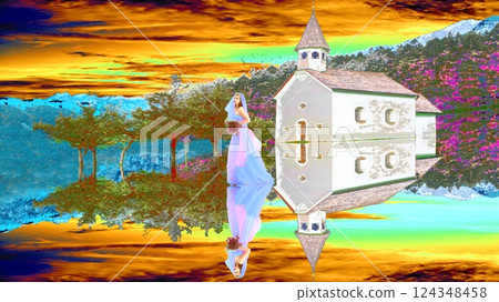 A mirror-reflected landscape of another dimension 124348458
