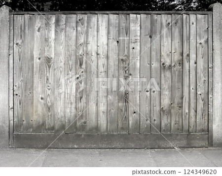 Wooden fence gray Wooden fence gray 124349620