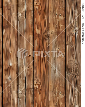 This highresolution photograph features a weathered wooden wall with intricate natural details, perfect for various creative uses like backgrounds, designs, and projects 124350988