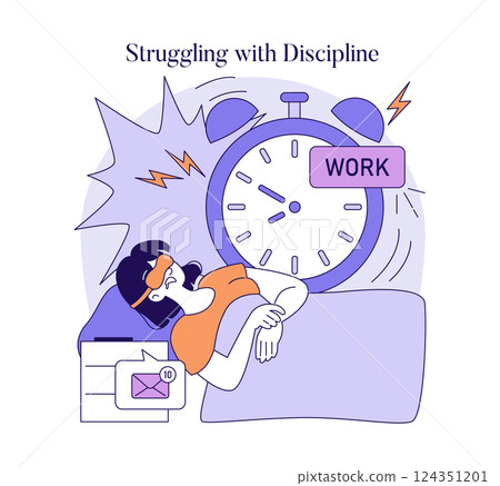 Permissive Parenting Style illustration. It captures the struggle with discipline as a child faces challenges in managing responsibilities and meeting expectations. The scene conveys a sense of Permissive Parenting Style illustration. It captures the struggle with discipline as a child faces challenges in managing responsibilities and meeting expectations. The scene conveys a sense of 124351201