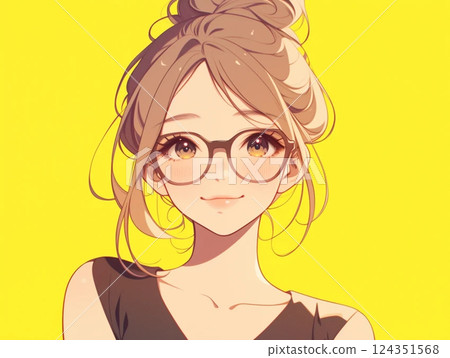 Bun hair girl 124351568