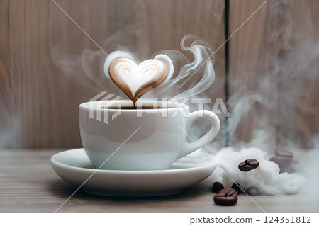 Coffee with Heart Latte Art Coffee with Heart Latte Art 124351812