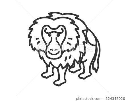 山魈插圖(線條描) 山魈插圖(線條描) 124352028