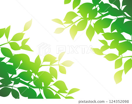 以綠色漸層表現樹葉光影的插圖 以綠色漸層表現樹葉光影的插圖 124352098