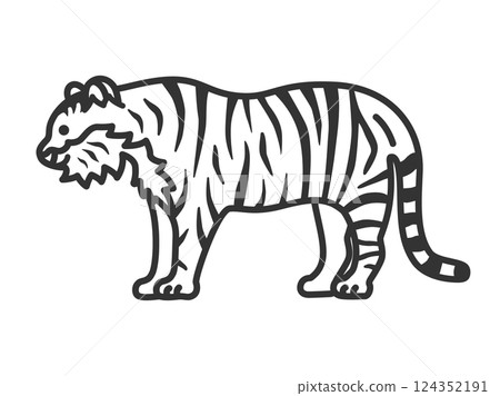 Tiger (line drawing) illustration 124352191