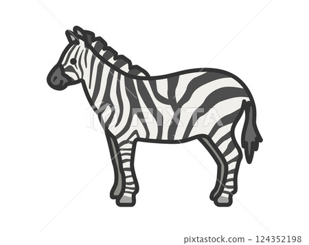 斑馬的插圖（線描顏色） 124352198