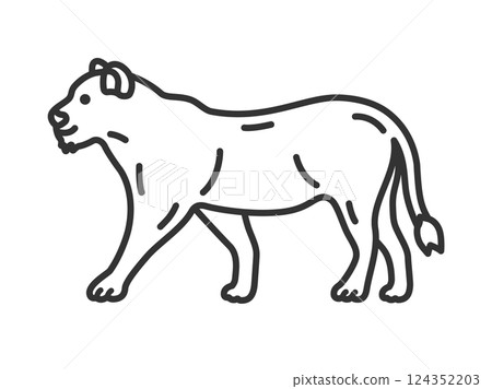 母獅插圖（線條描） 124352203