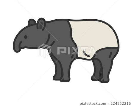 馬來貘插圖（線描，彩色） 124352216