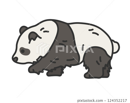 Panda (line drawing color) illustration Panda (line drawing color) illustration 124352217