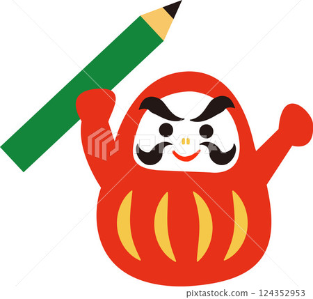 Daruma with a pencil 124352953