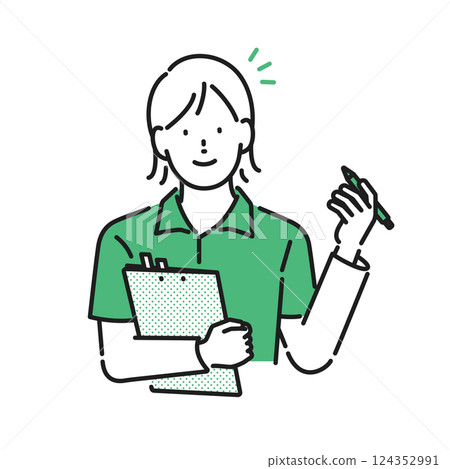 Illustration material [care image]: Young female caregiver 124352991