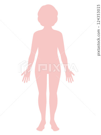 Silhouette of a middle-aged woman 124353015