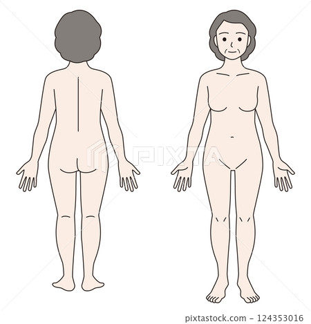 一位中年婦女的全身插圖 124353016