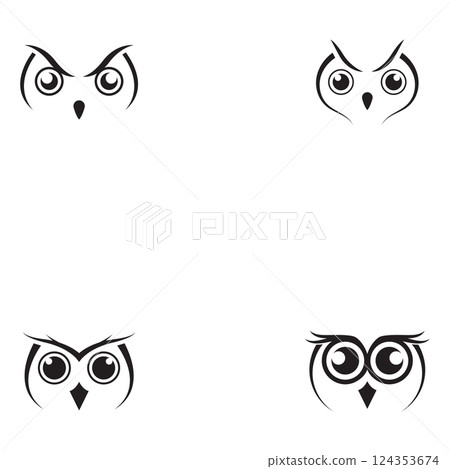 owl simple logo vector illustration template design 124353674